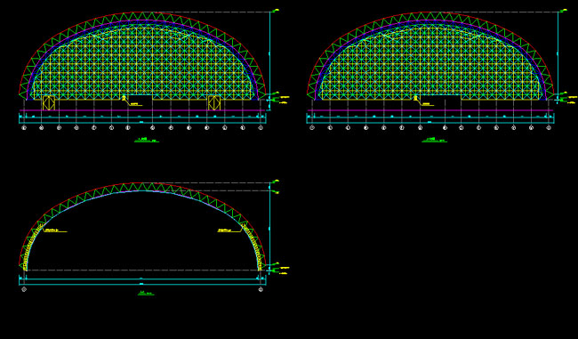 武穴跨度110米，拱高35_7米煤棚网架